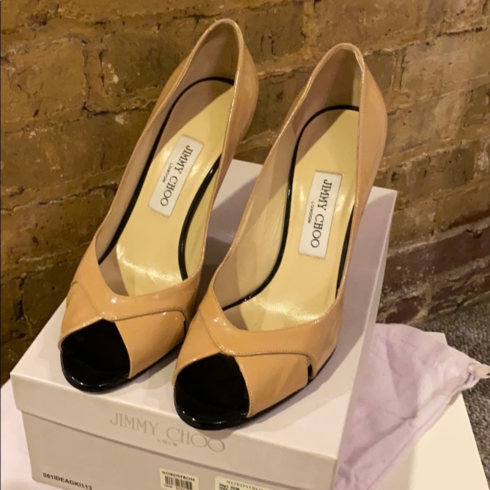 Sexy Jimmy Choo Nude Open Toe Heels Fits Size 8